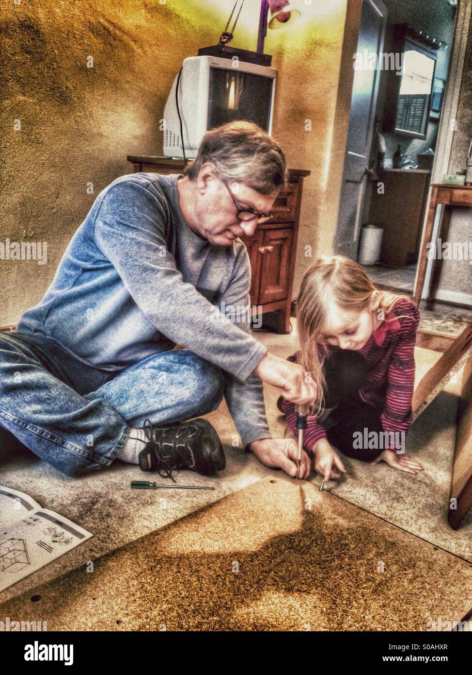 Grandpa's helper(hdr,vintage). - Smartphone Captured Stock Image