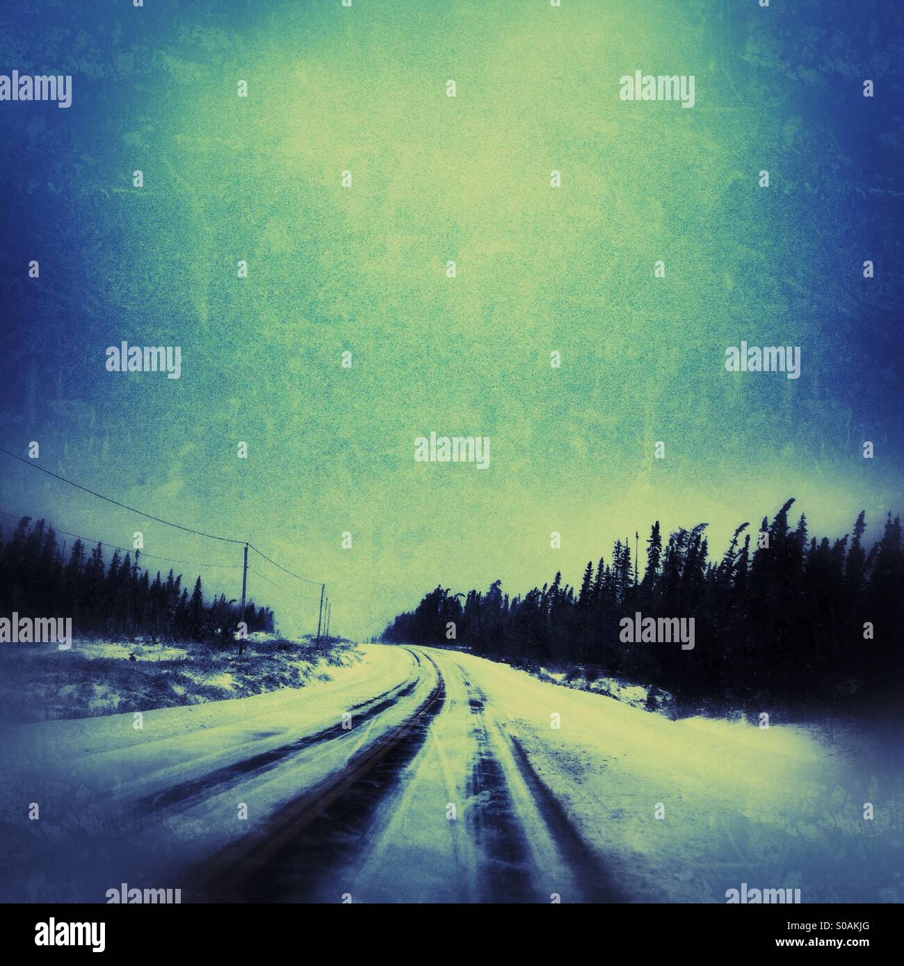 Winter road - Smartphone Captured Stock Image