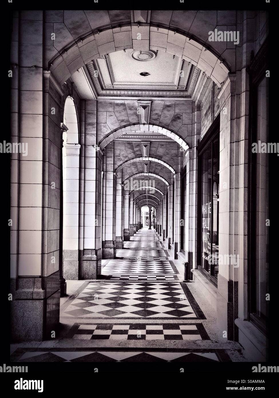 Walkway through the arches. - Smartphone Captured Stock Image