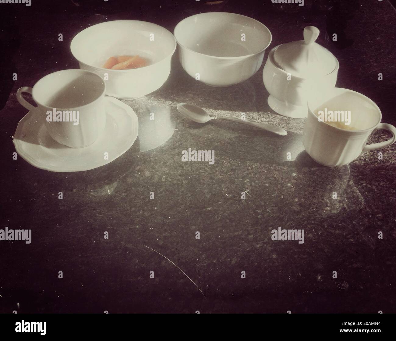 White chinaware - Smartphone Captured Stock Image