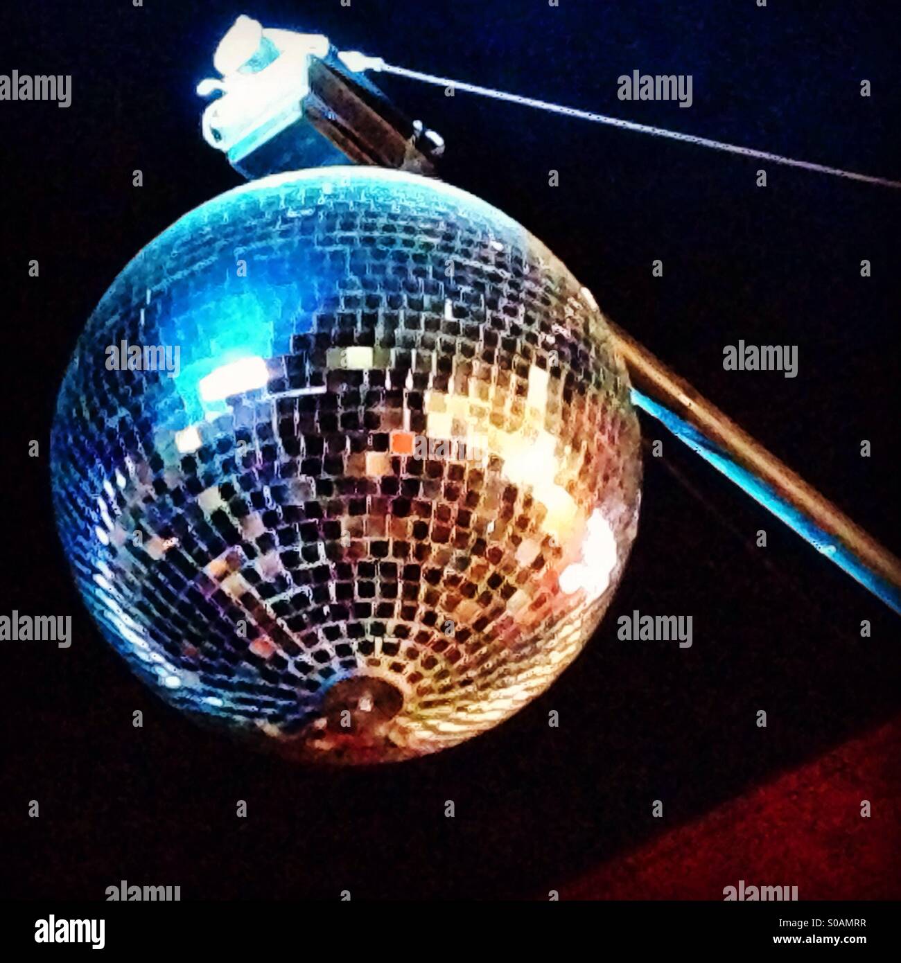 Glitterball at an outdoor party Stock Photo