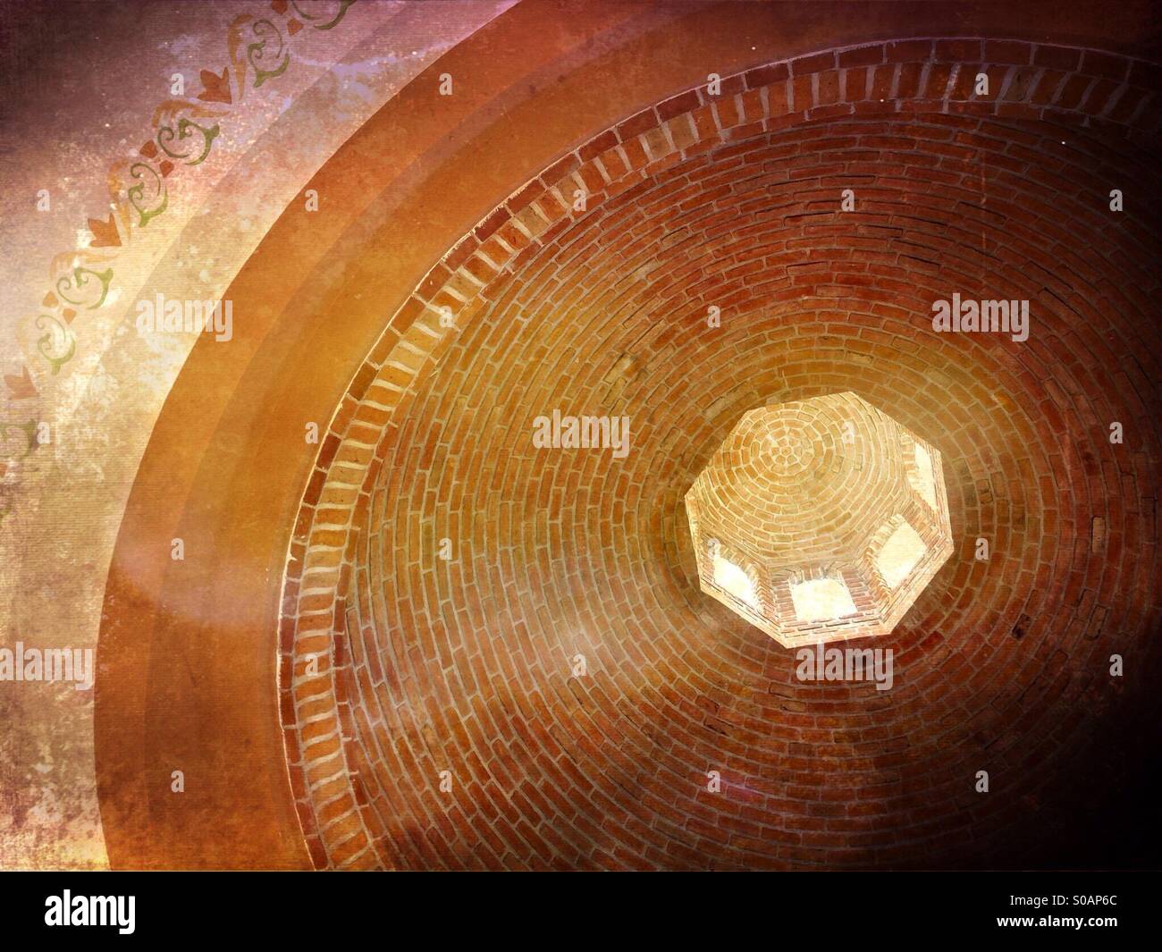 Skylight in a Mexican hotel lobby. - Smartphone Captured Stock Image