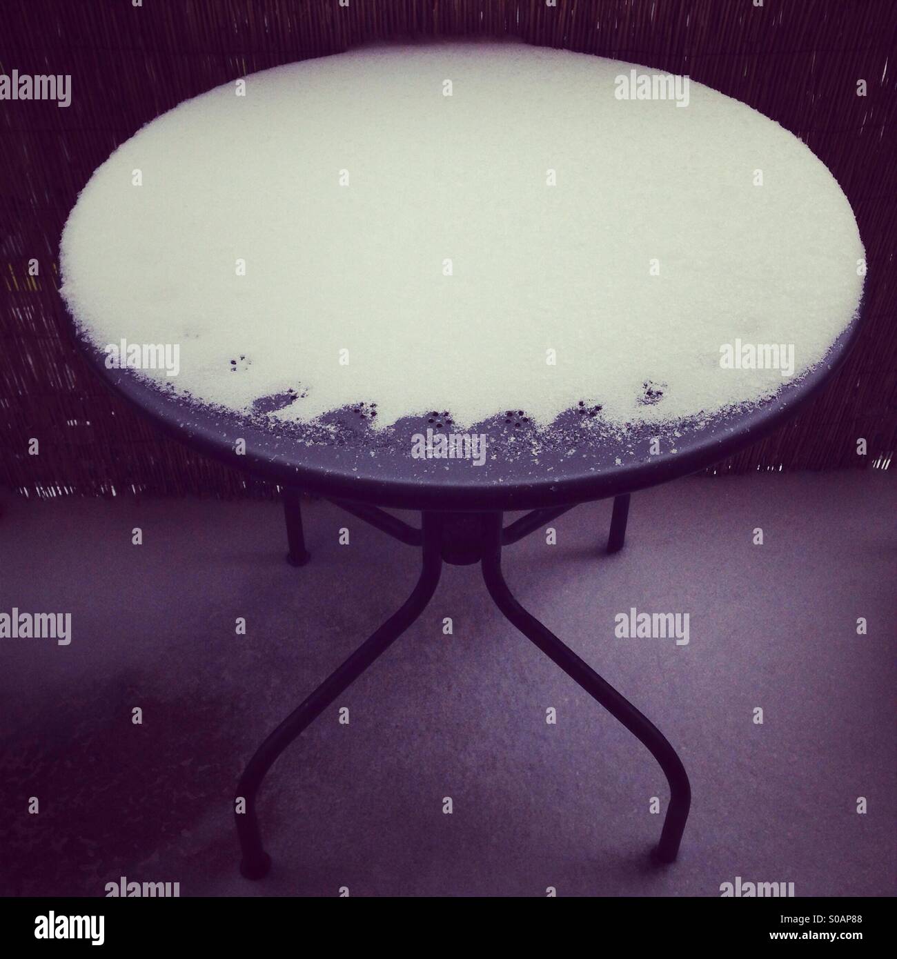 Snow balcony - Smartphone Captured Stock Image