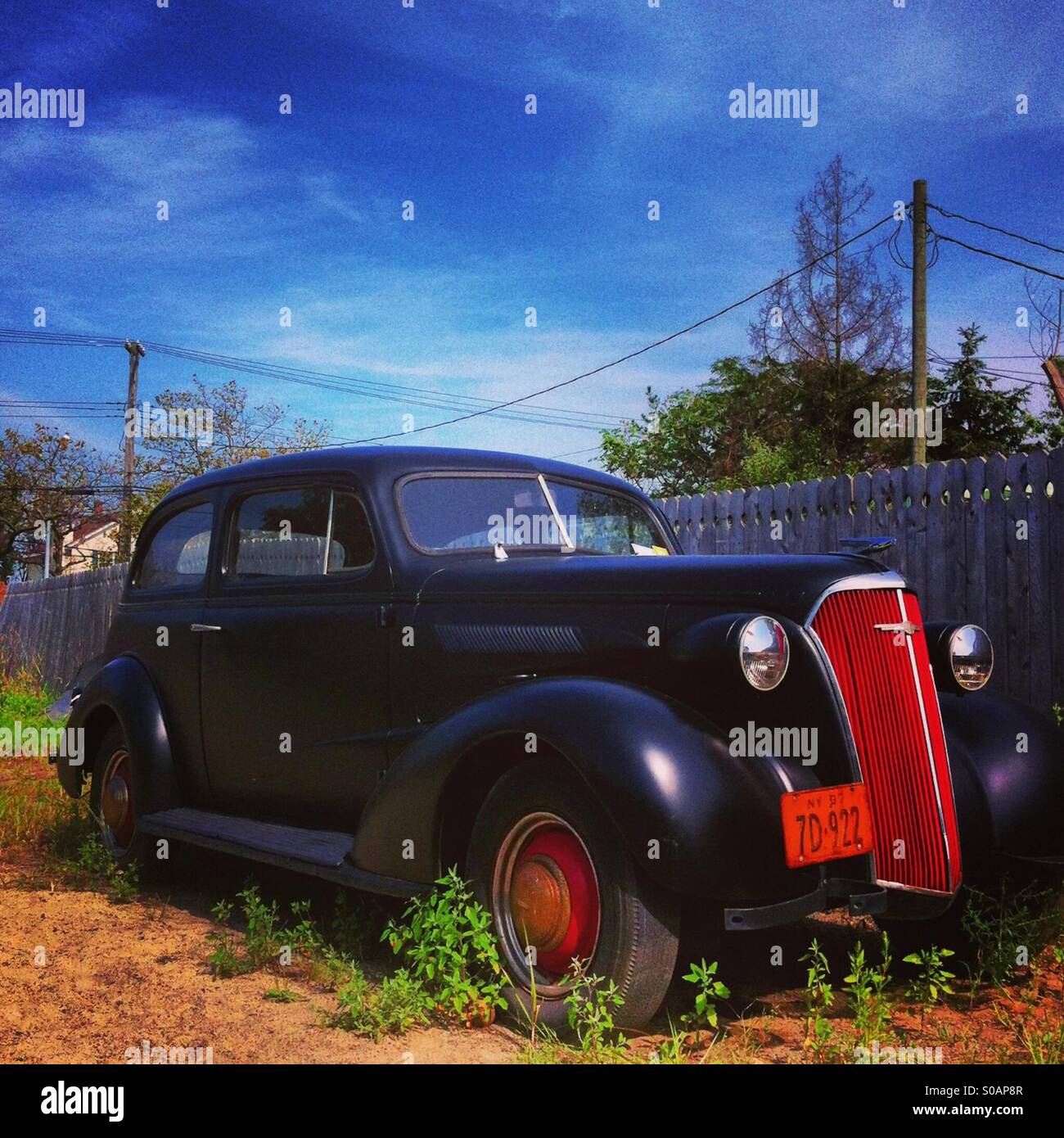 Classic vintage car in Broad Channel, Queens, NYC Stock Photo Alamy