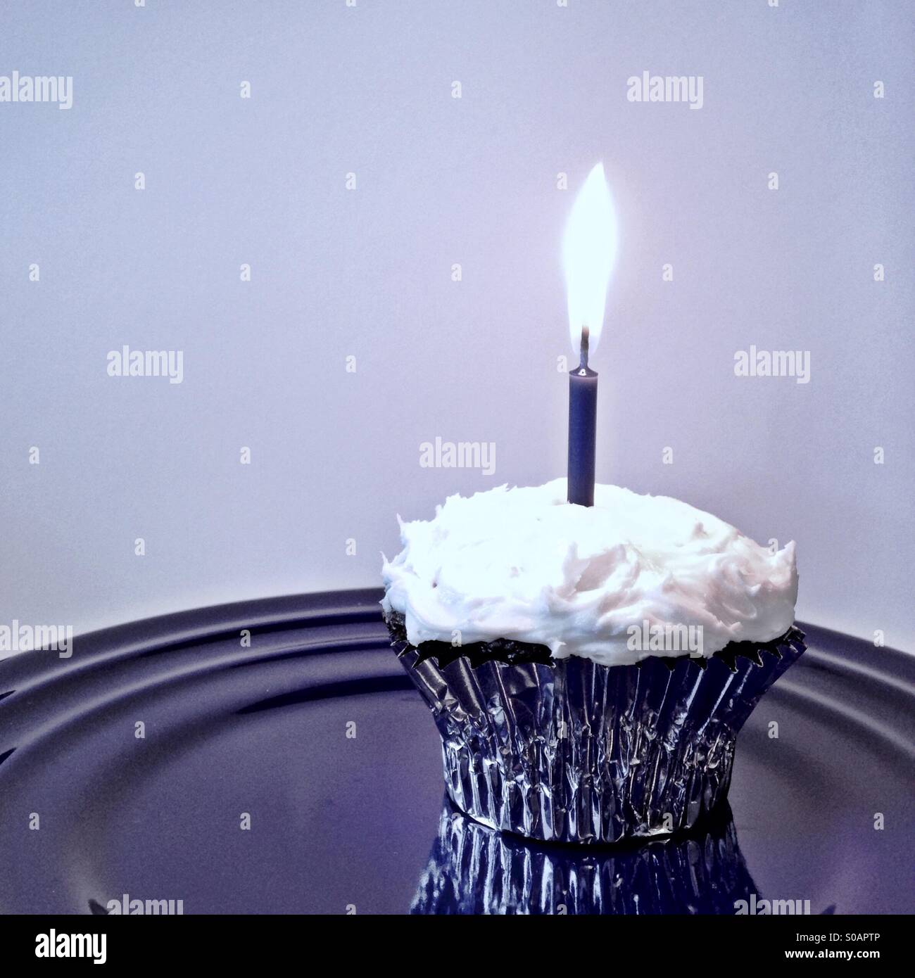 First birthday cupcake - Smartphone Captured Stock Image