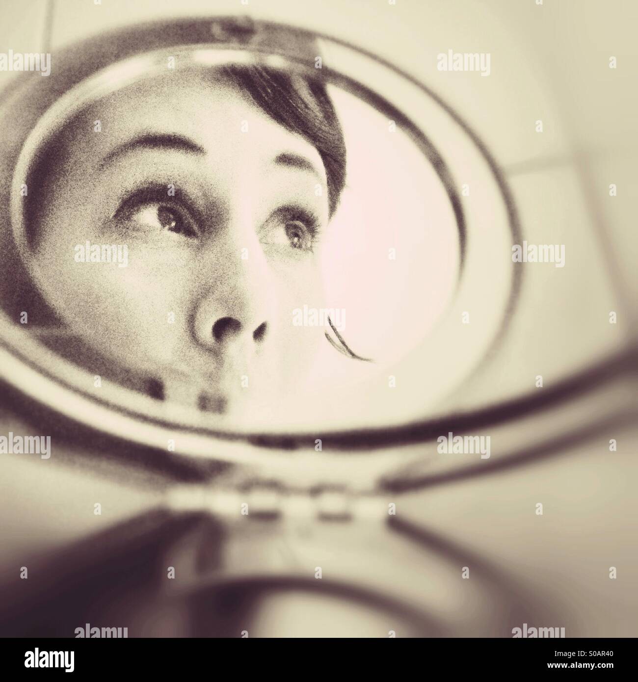 Face in the mirror Stock Photo Alamy