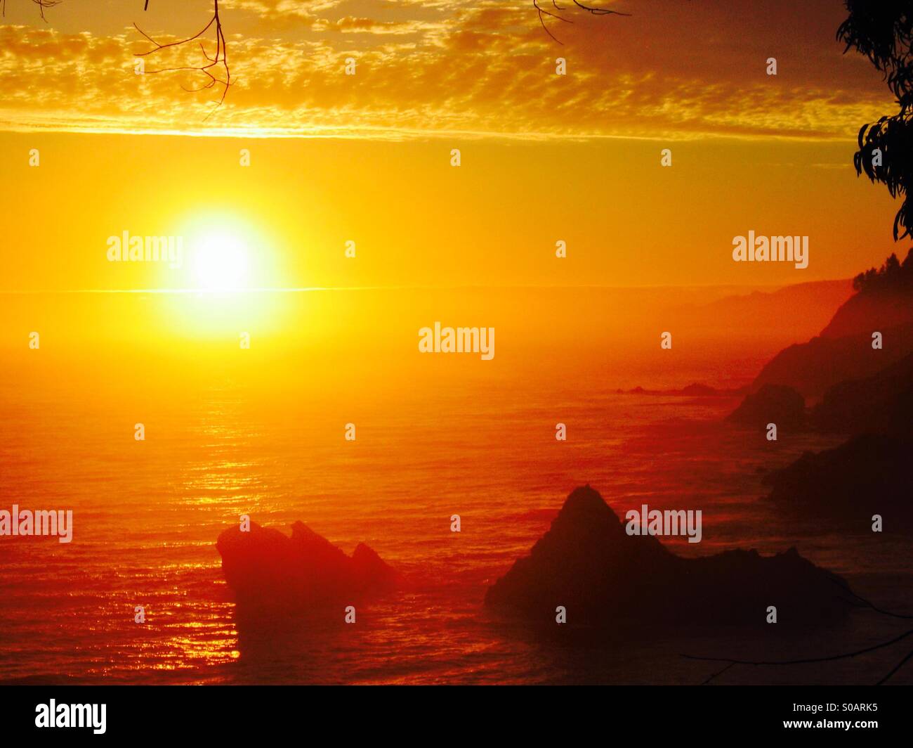 Big Sur sunset ocean California Stock Photo Alamy