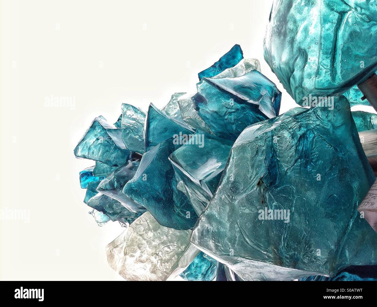 glass sculpture representing an ice cubes - Smartphone Captured Stock Image