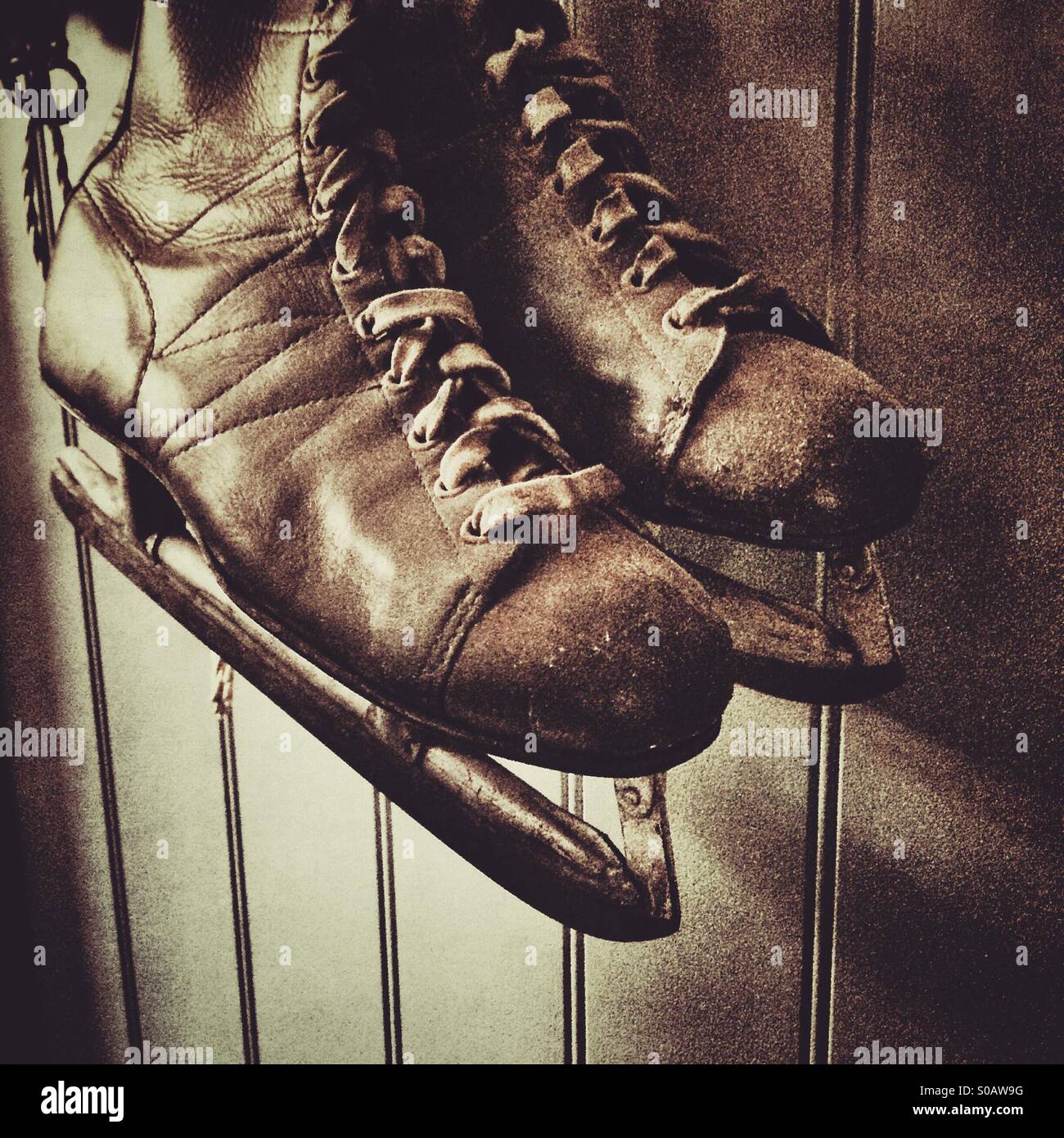 A pair of antique ice skates Stock Photo - Alamy