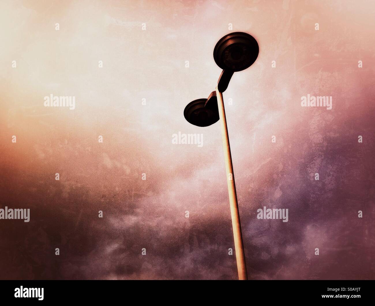 Street light on a stormy sky background - Smartphone Captured Stock Image