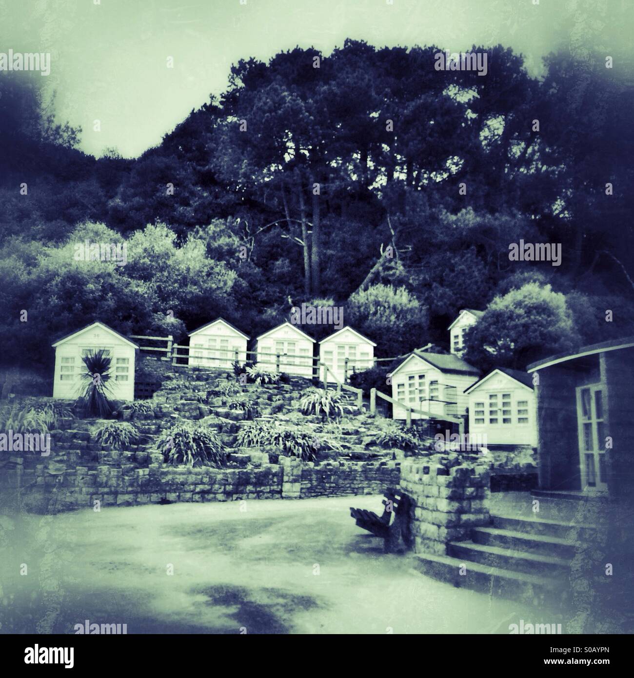 Beach huts at Canford Cliffs, Poole Stock Photo Alamy