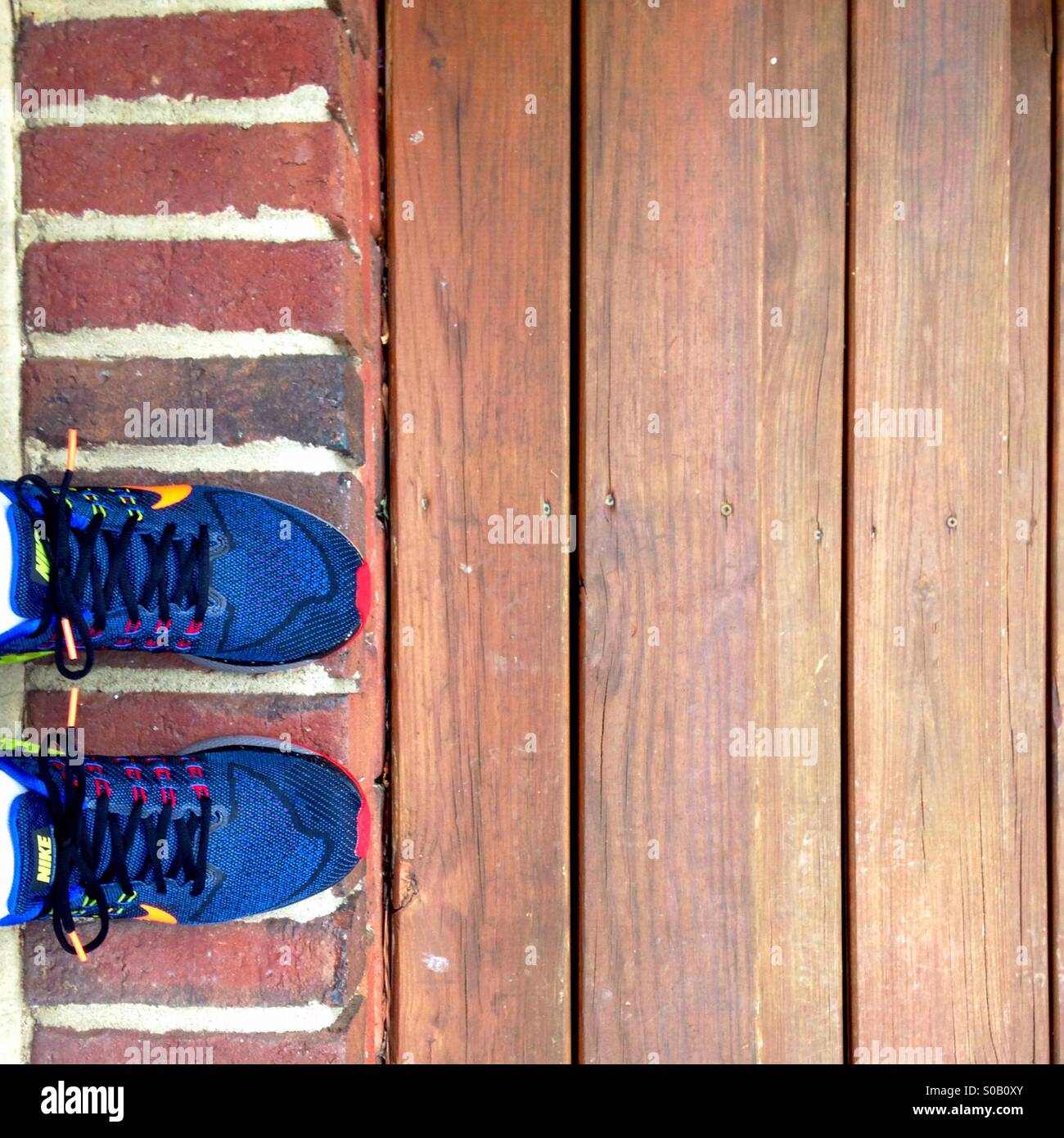 Blue sneakers - Smartphone Captured Stock Image