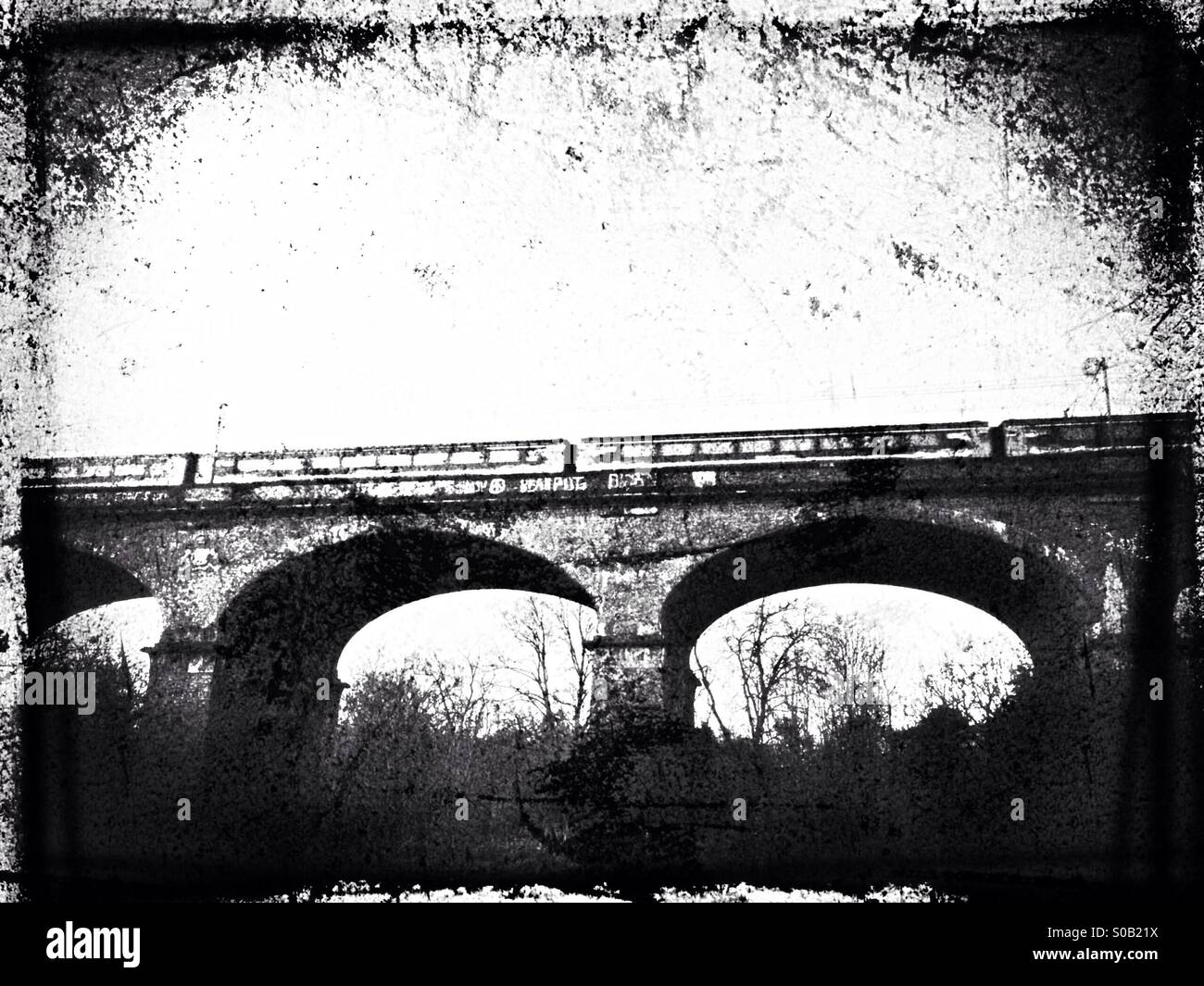 Train passing over the Wharncliffe viaduct, Hanwell, London Borough Of