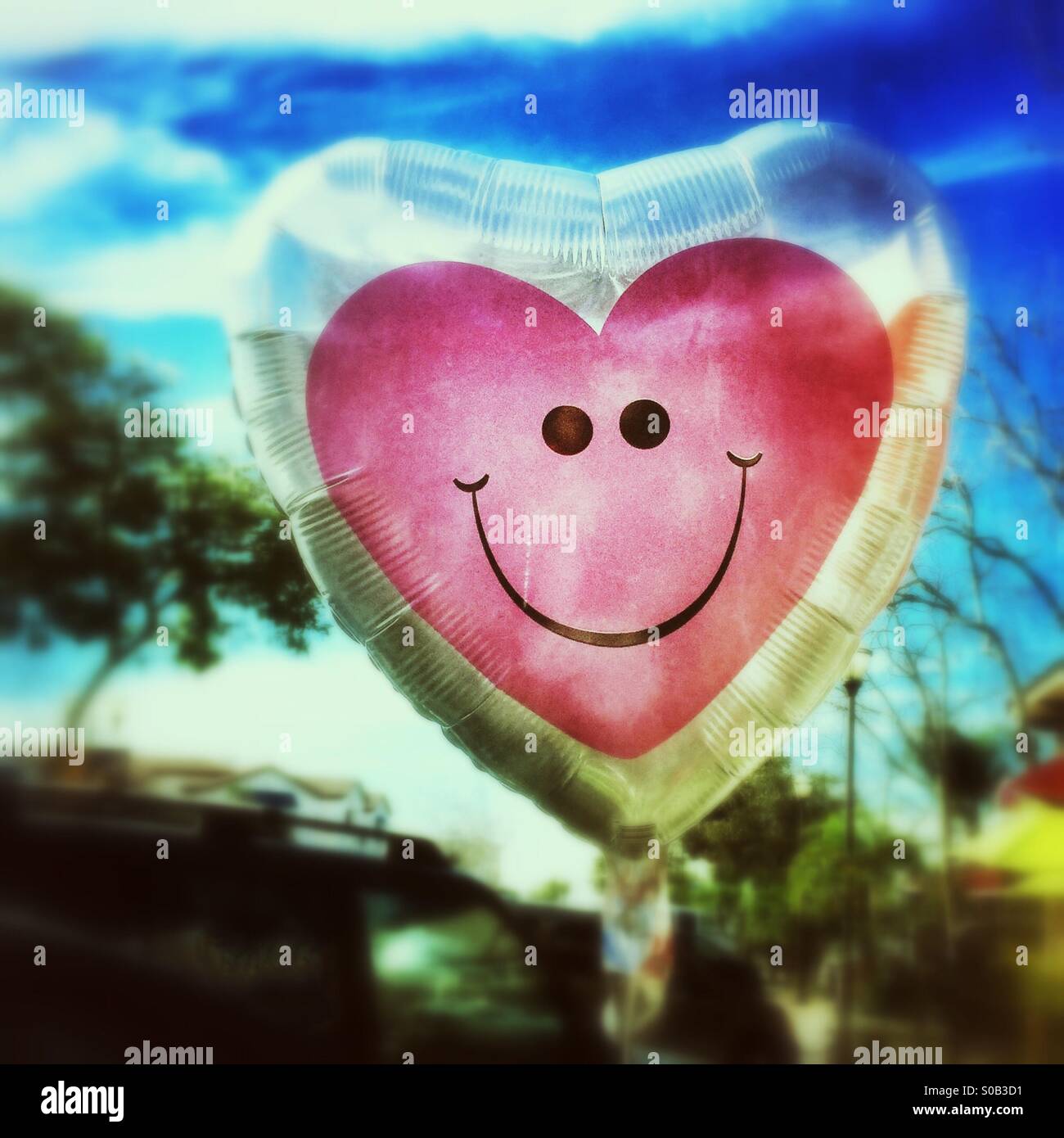 Happy, Smiling Heart Balloon Stock Photo