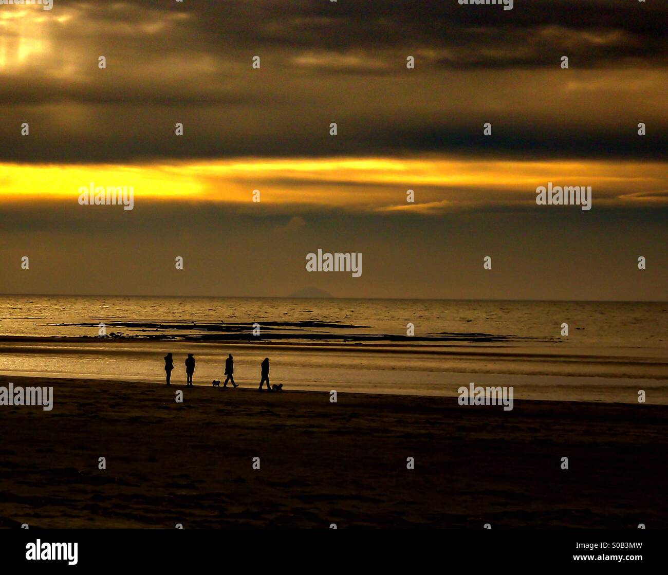 Evening walk on a Scottish beach - Smartphone Captured Stock Image