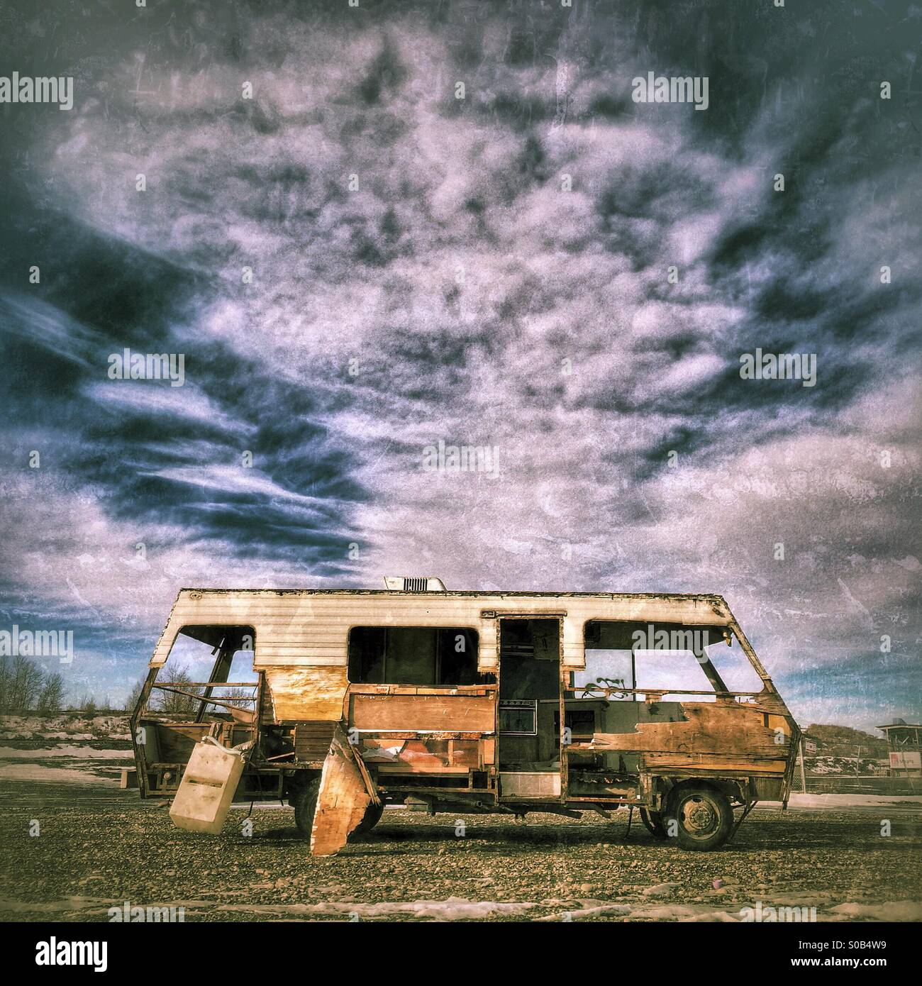 Abandoned motor home - Smartphone Captured Stock Image