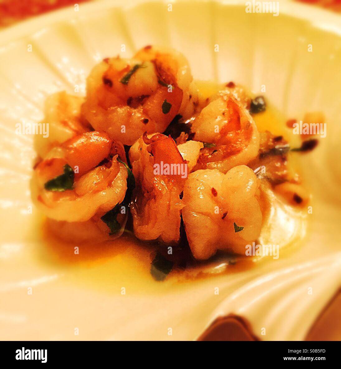 Shrimp scampi - Smartphone Captured Stock Image