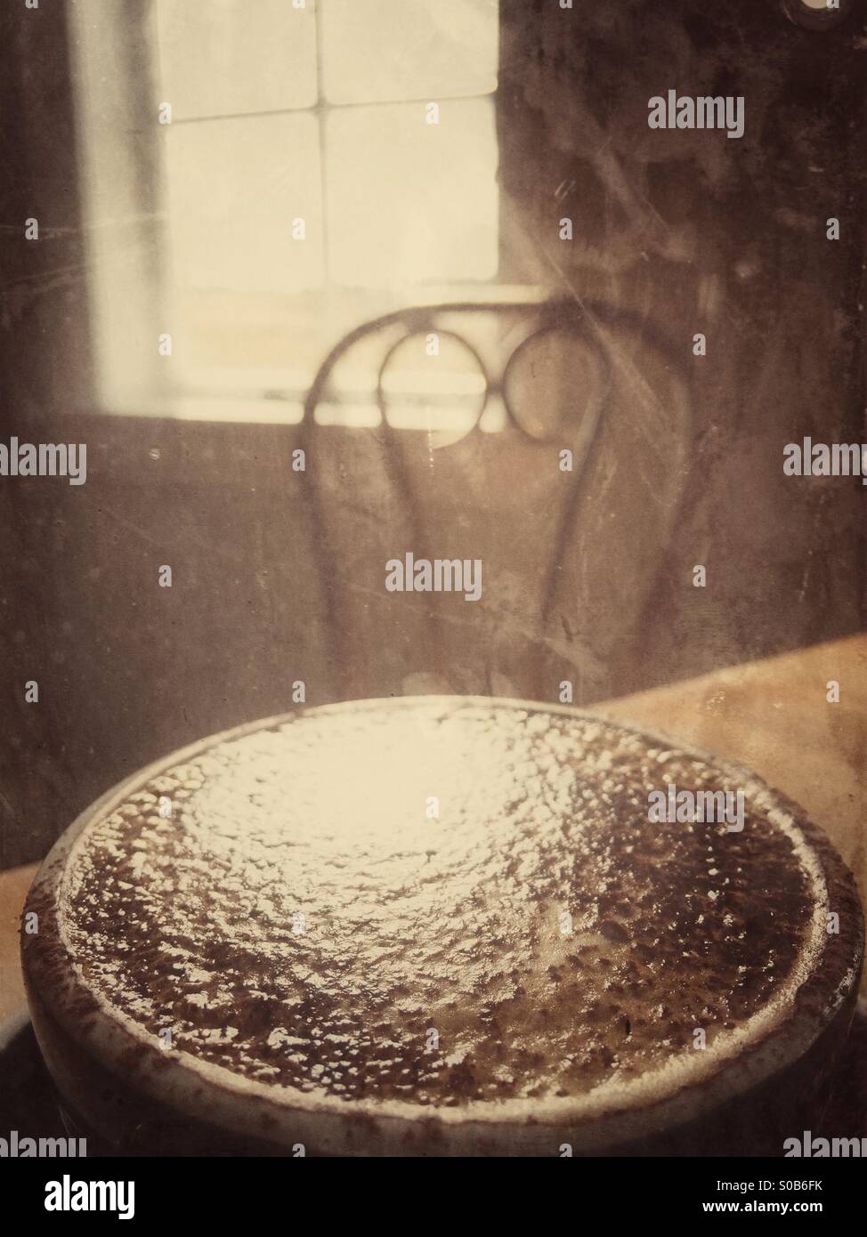 Coffee on cafe table in retro style - Smartphone Captured Stock Image