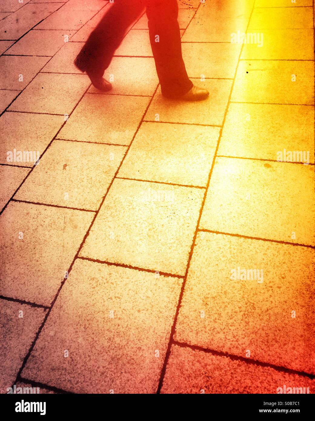 Walking along a street - Smartphone Captured Stock Image