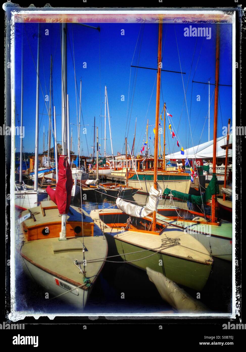 Sail boats on lake Union - Smartphone Captured Stock Image