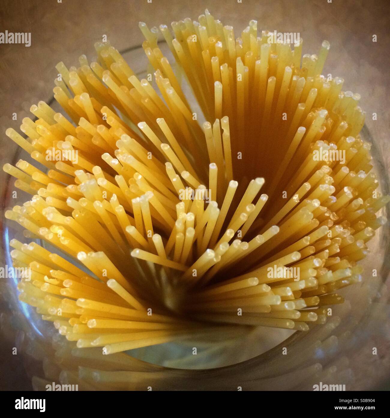 Thin Spaghetti, noodles in glass container Stock Photo Alamy