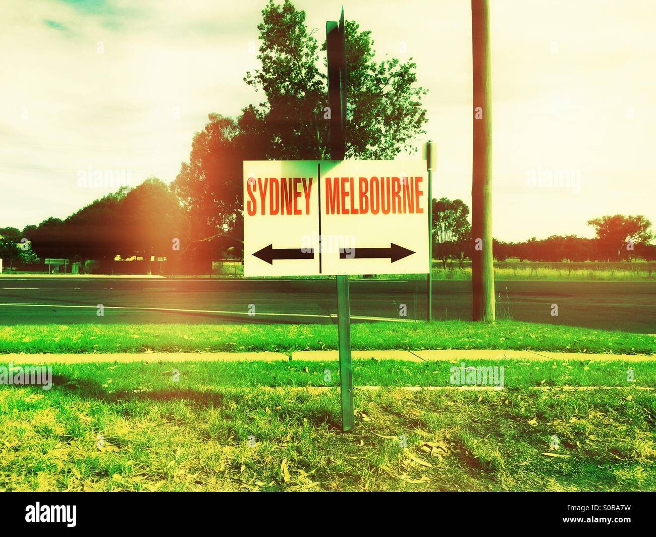 Halfway between Sydney and Melbourne - Smartphone Captured Stock Image