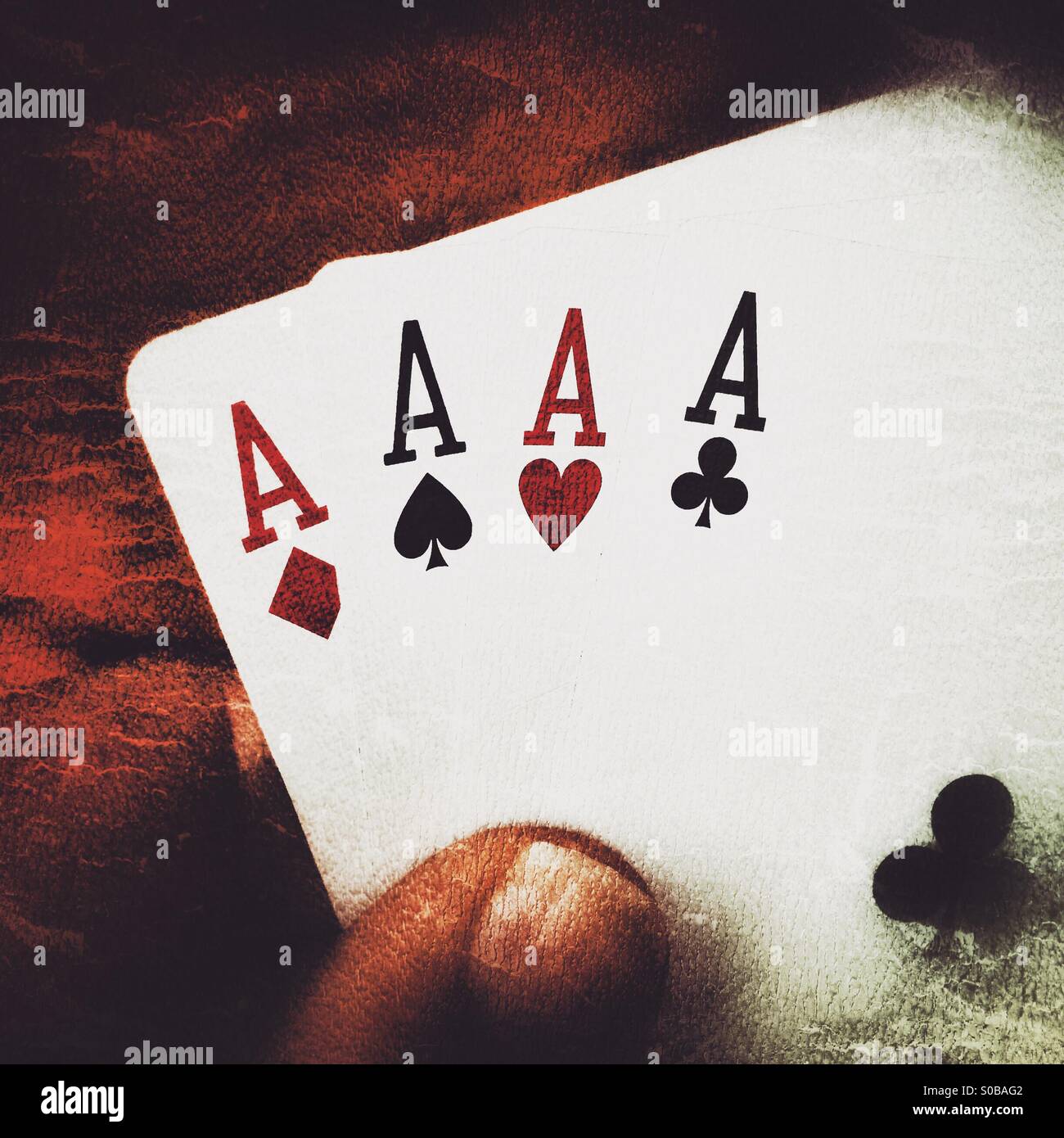 Holding the four Aces - Smartphone Captured Stock Image