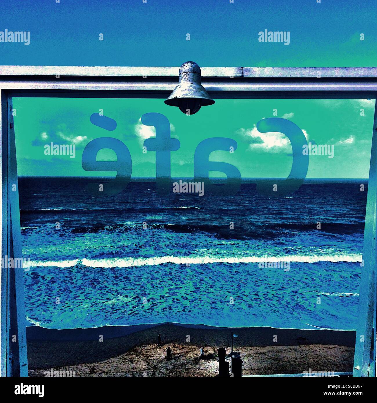 Cafe backwards - Smartphone Captured Stock Image