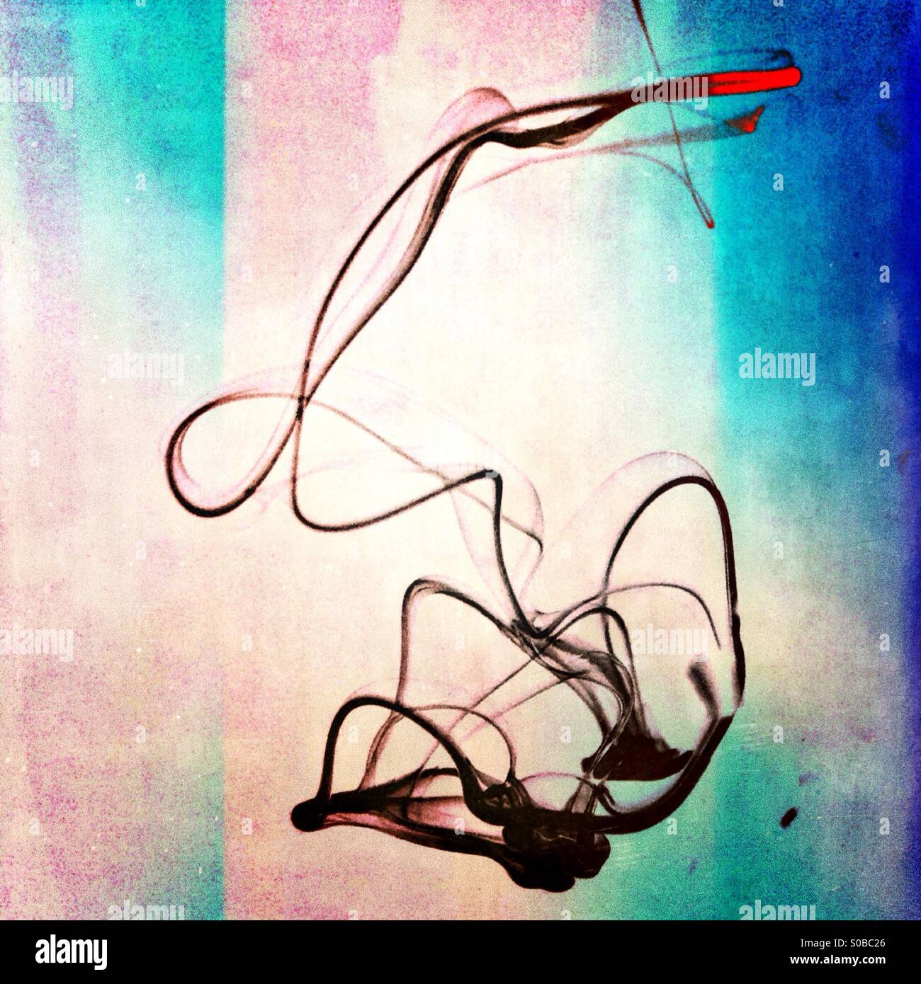 Movement of dye in water - Smartphone Captured Stock Image