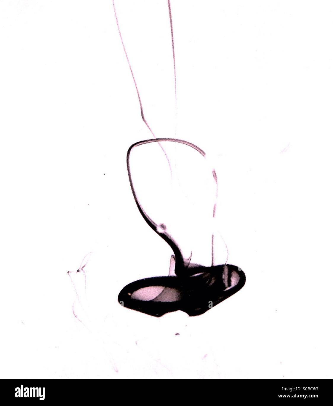 Movement of dye in water - Smartphone Captured Stock Image