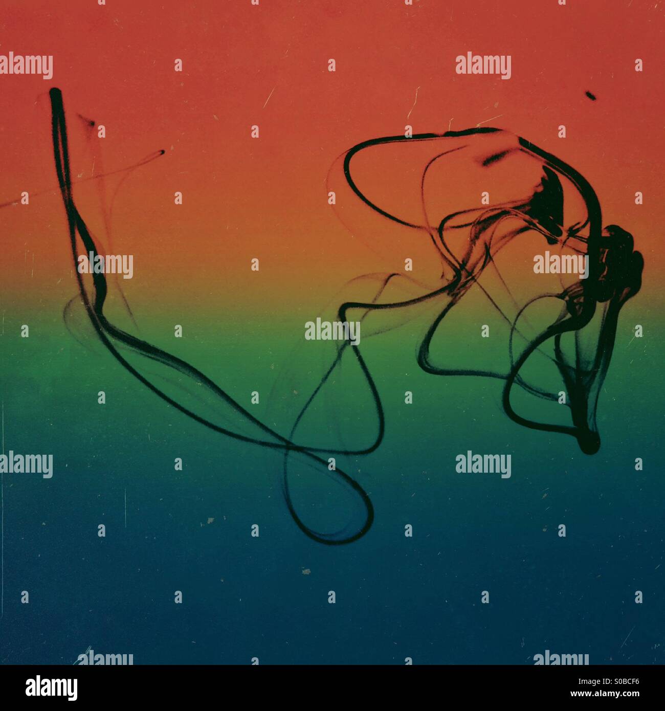 Movement of dye in water - Smartphone Captured Stock Image