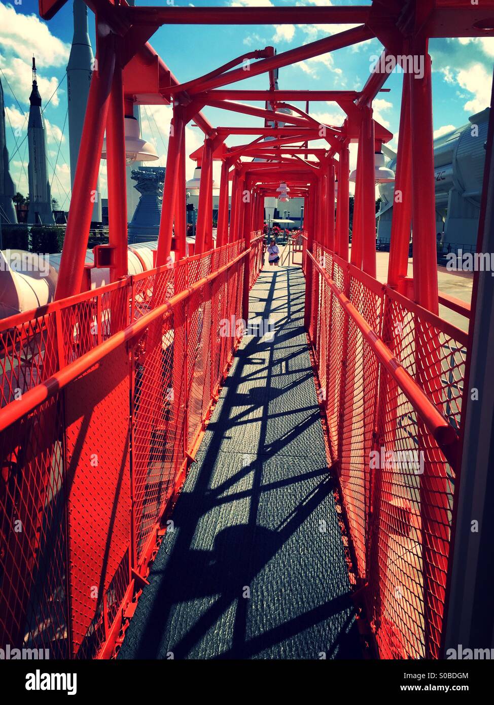 Launch pad walkway at Kennedy Space Center, Cape Canaveral, Florida - Smartphone Captured Stock Image