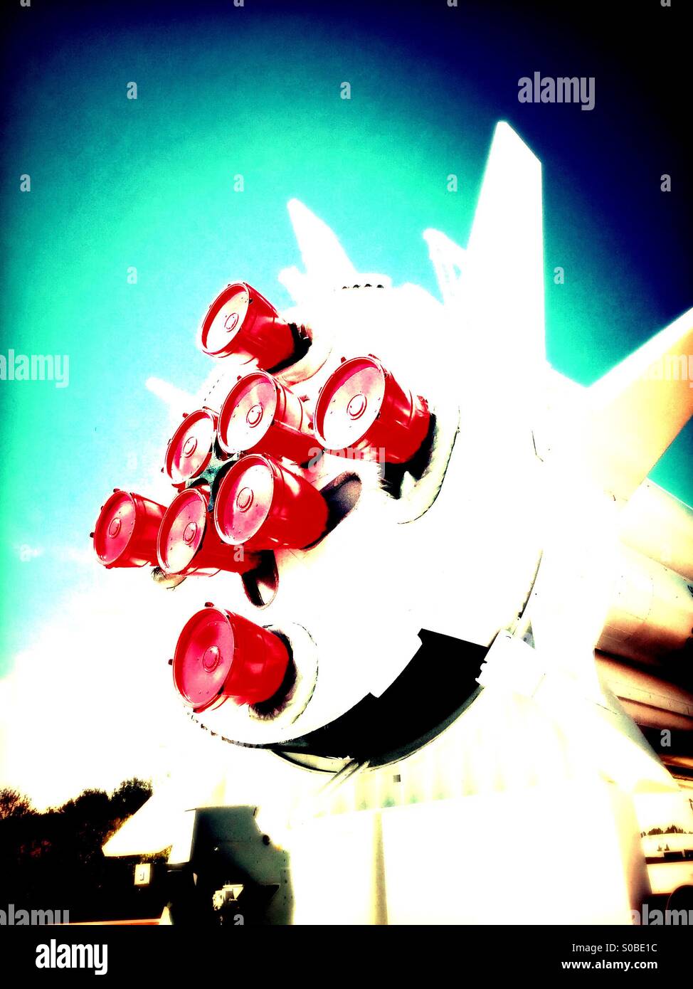 Rocket boosters at Kennedy Space Center, Cape Canaveral, Florida - Smartphone Captured Stock Image