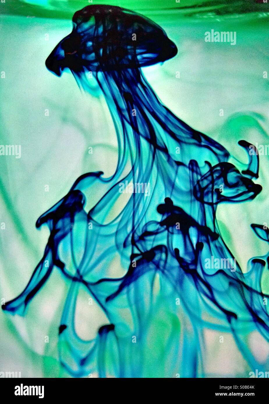 Movement of dye in water - Smartphone Captured Stock Image