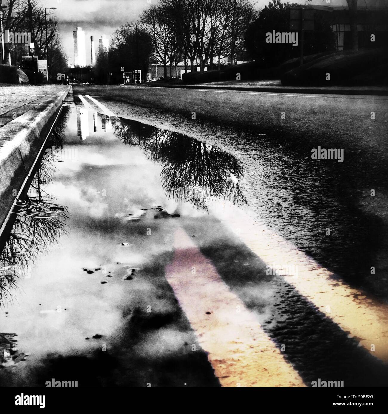 Double yellows - Smartphone Captured Stock Image