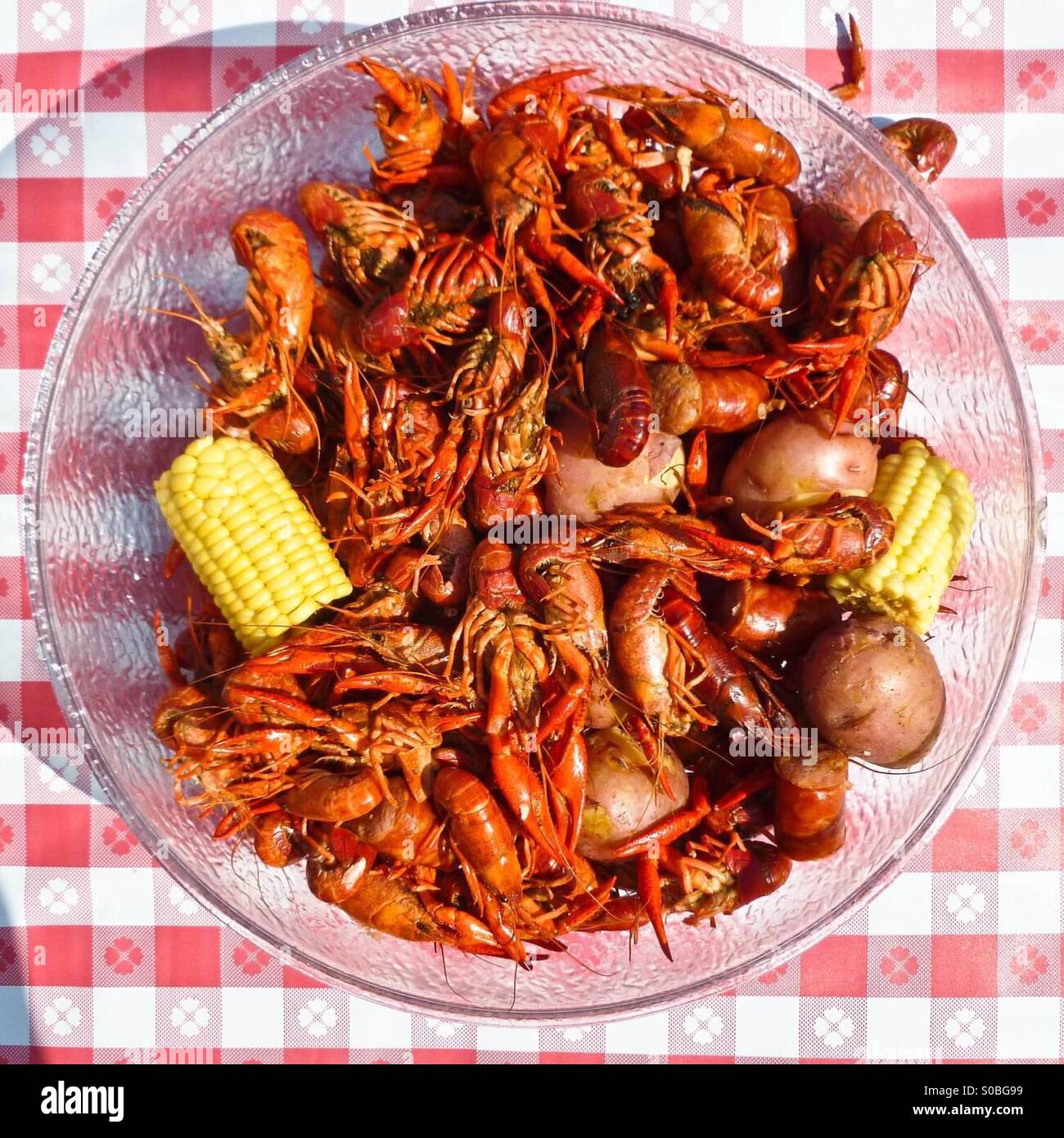 Crawfish at a crawfish boil Stock Photo Alamy