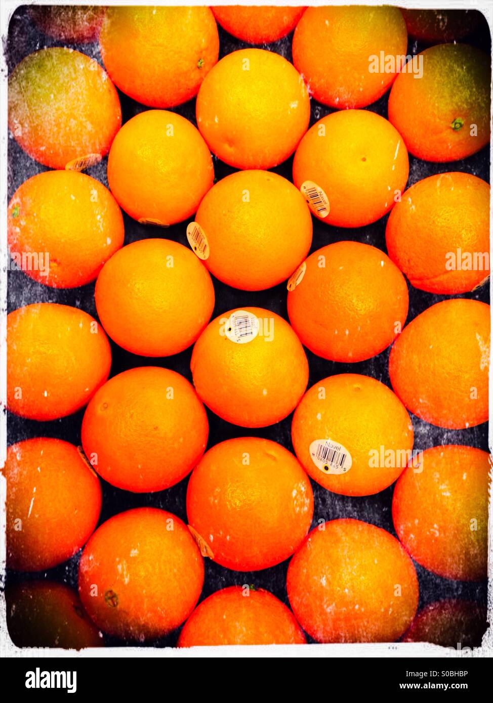 Oranges in Marks and Spencer supermarket, London, England, United