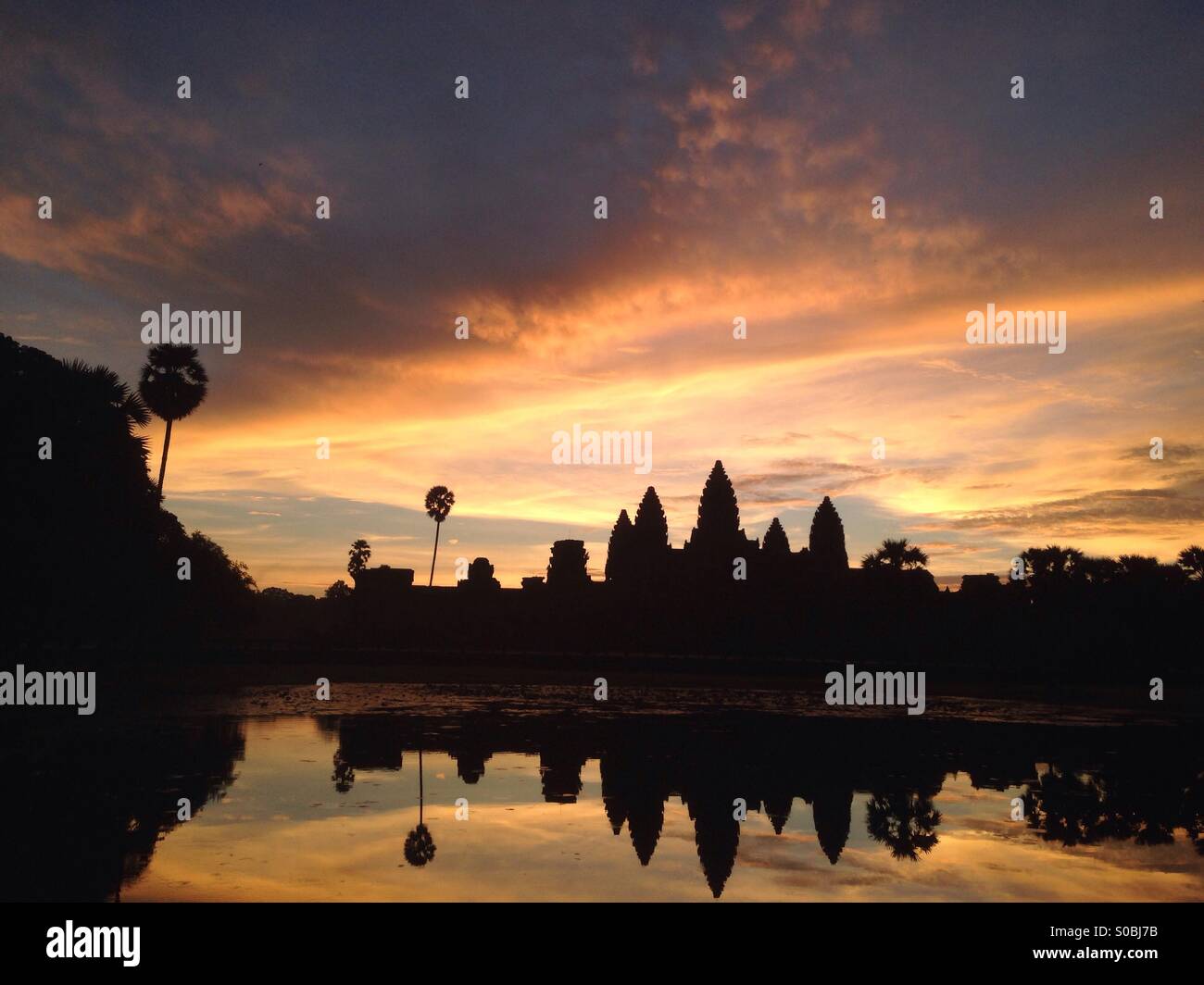 Angkor wat, Cambodia, sunrise!! It was so awesome to see it Stock Photo