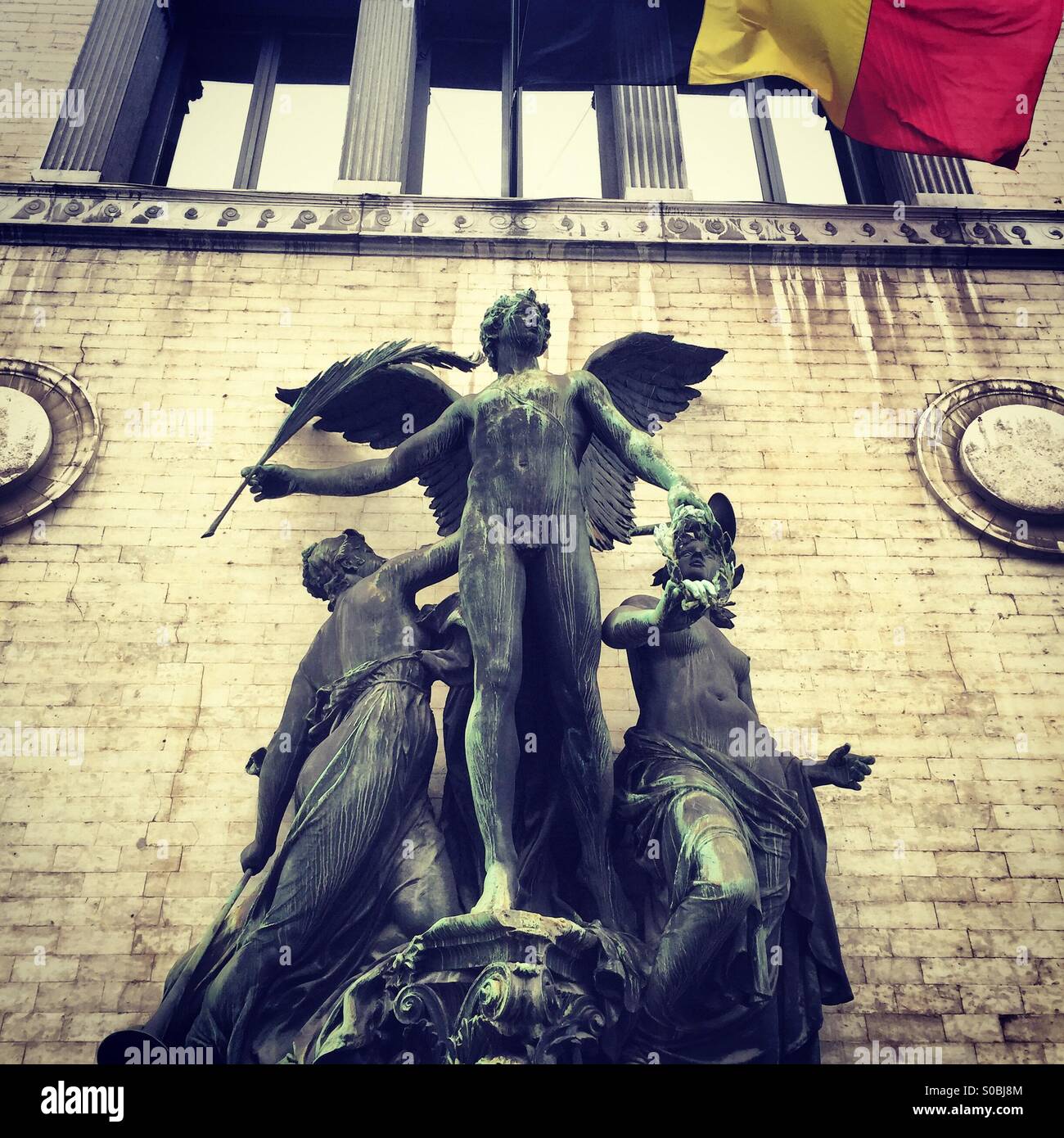 Statue of angels in Brussels - Smartphone Captured Stock Image