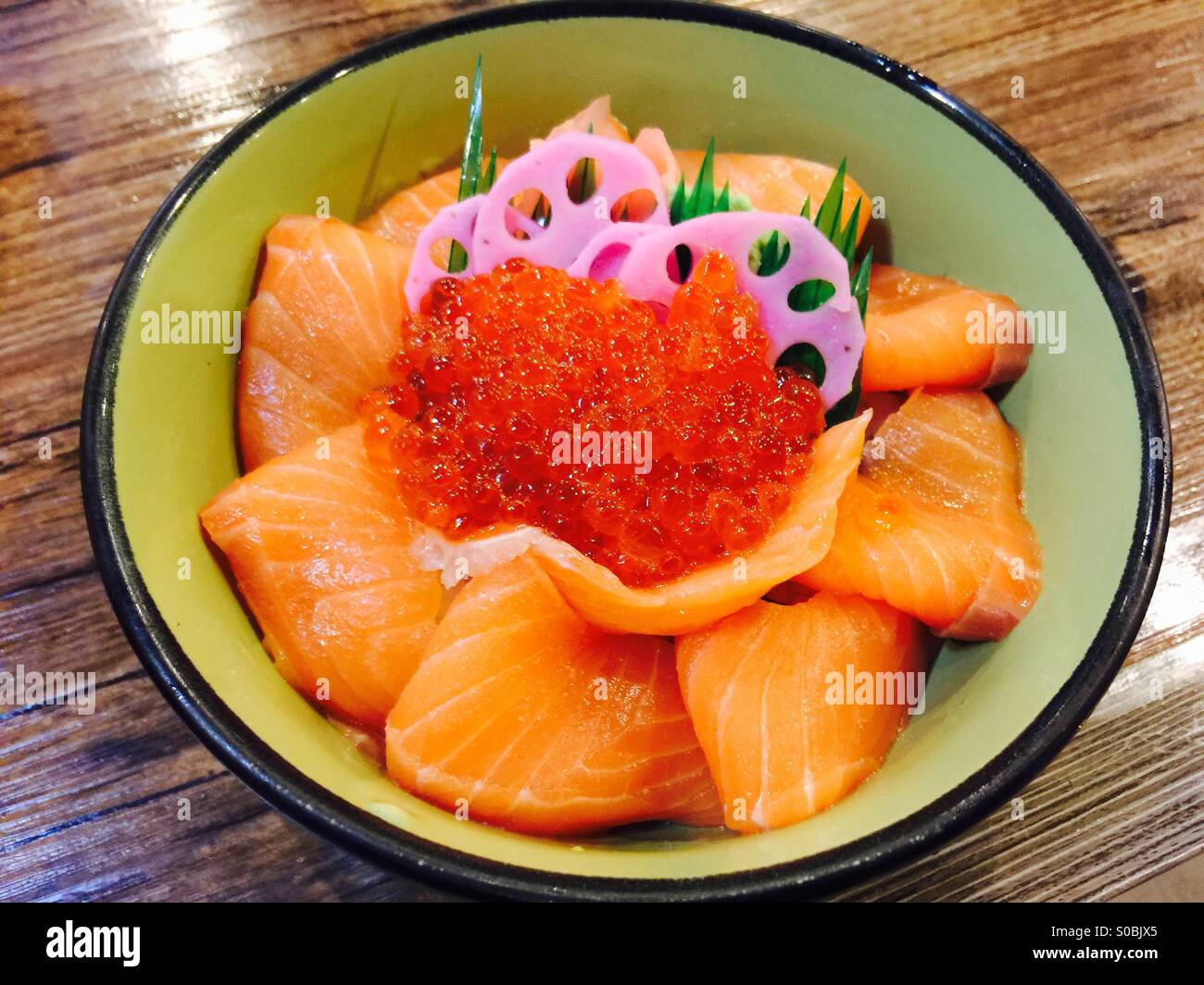 Salmon Ikura Don Stock Photo Alamy