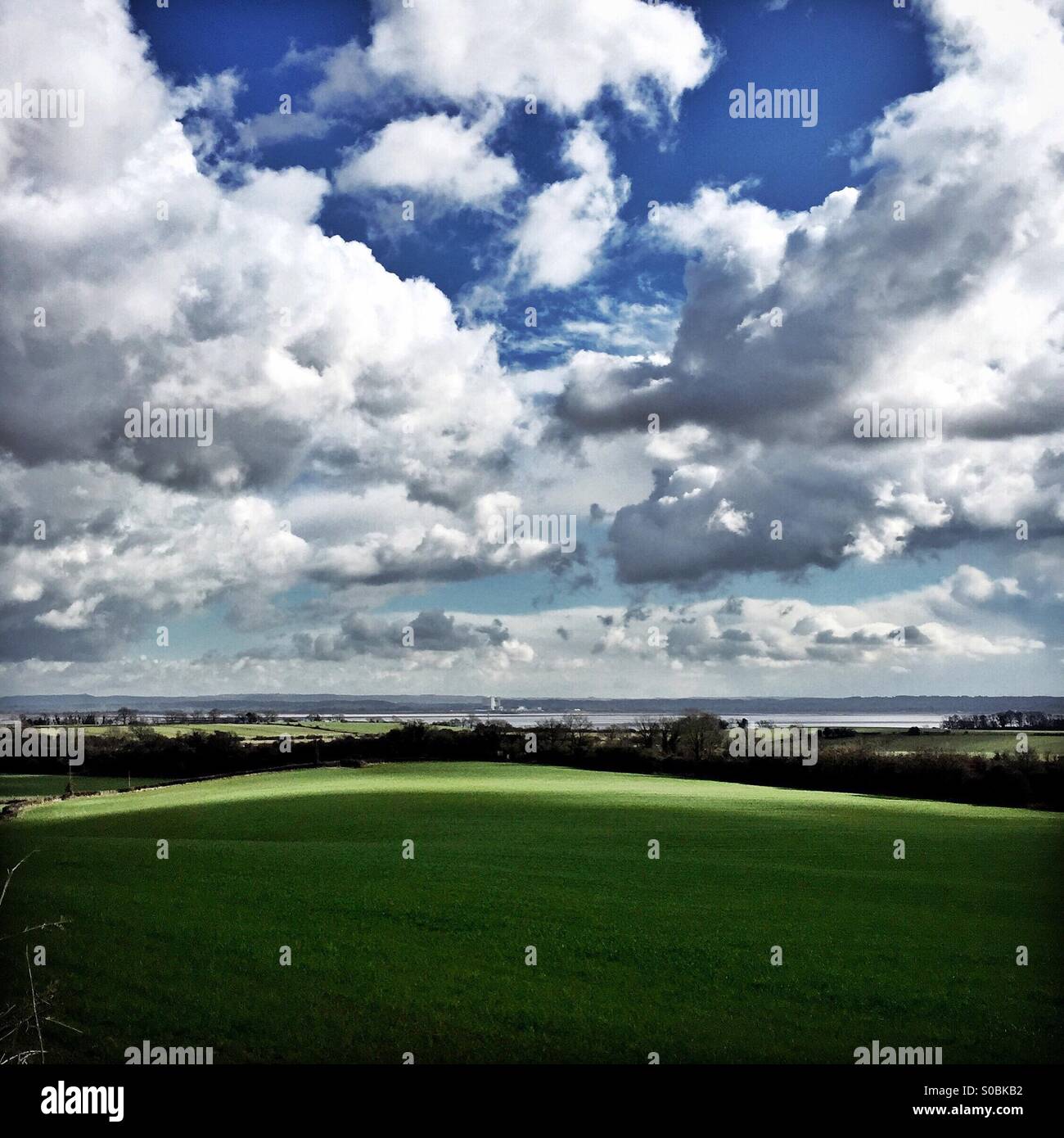 View towards the River Severn - Smartphone Captured Stock Image View towards the River Severn - Smartphone Captured Stock Image