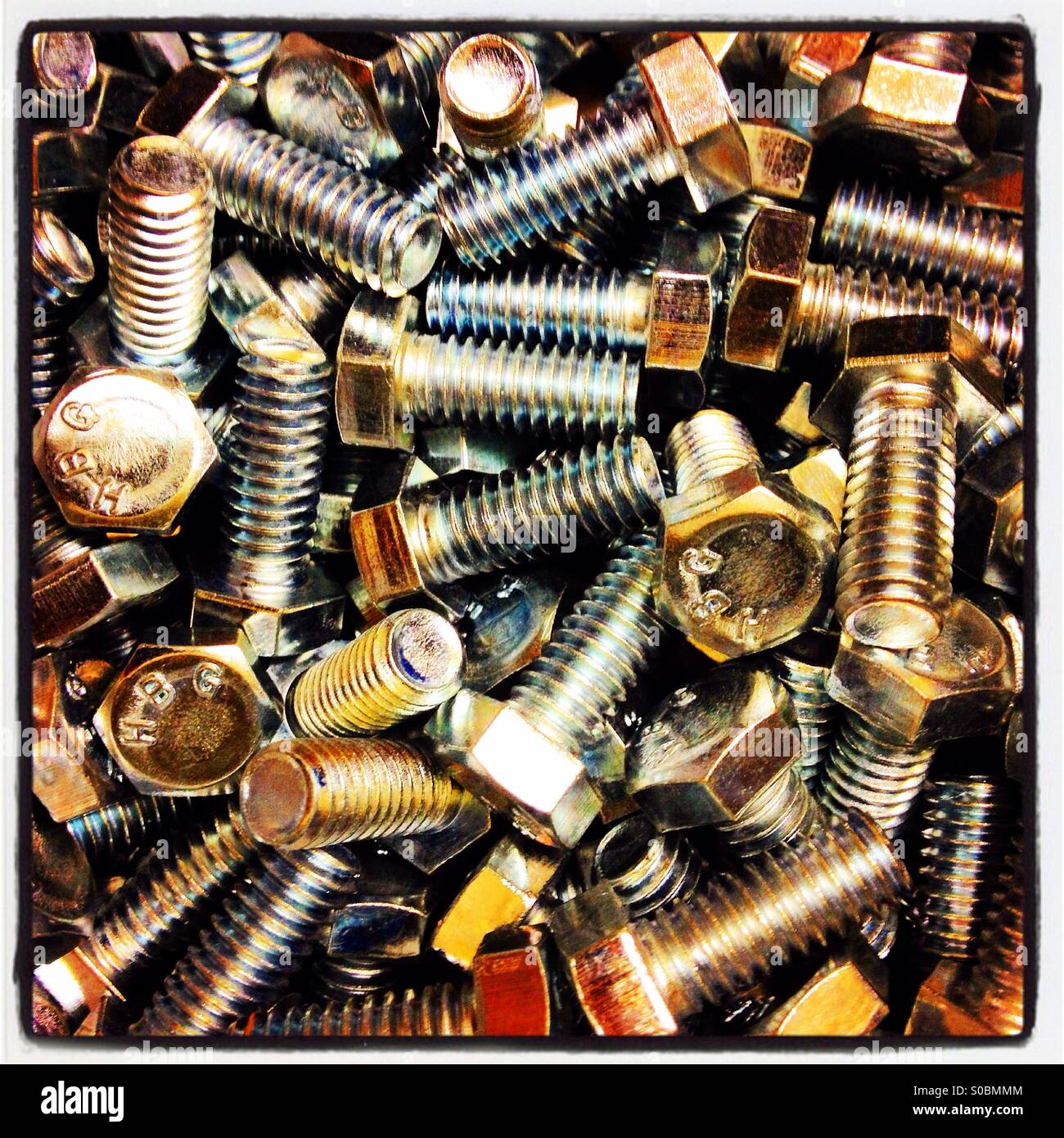 Steel machine bolts half inch Stock Photo Alamy