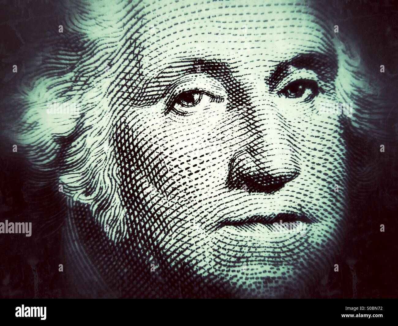 Macro view of George Washington on a one dollar bill Stock Photo - Alamy