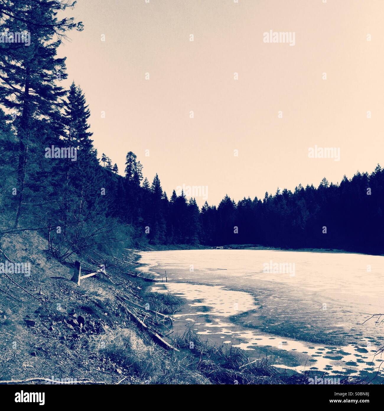 Frozen wilderness lake on hi-res stock photography and images - Alamy