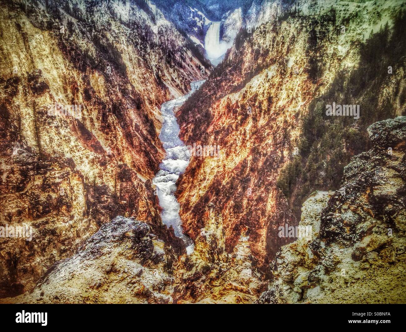 Yellow River in Yellowstone national park - Smartphone Captured Stock Image