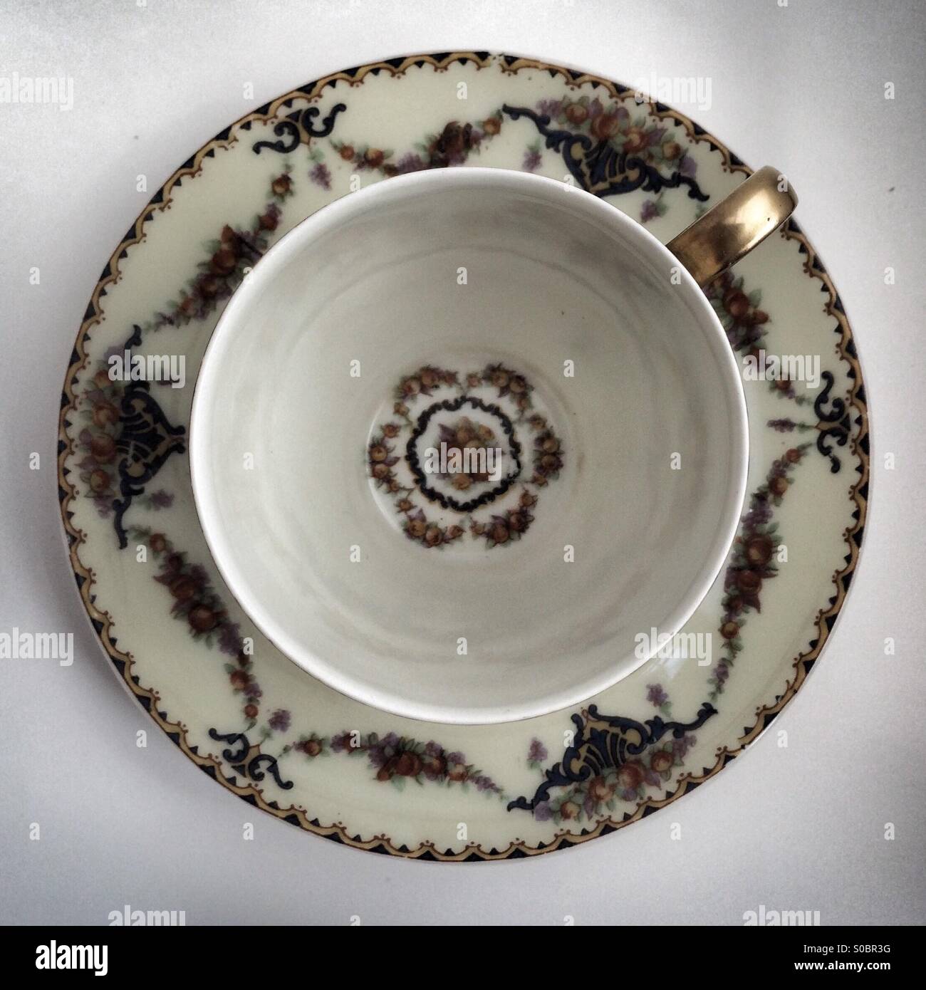 Antique Cup and Saucer Stock Photo Alamy