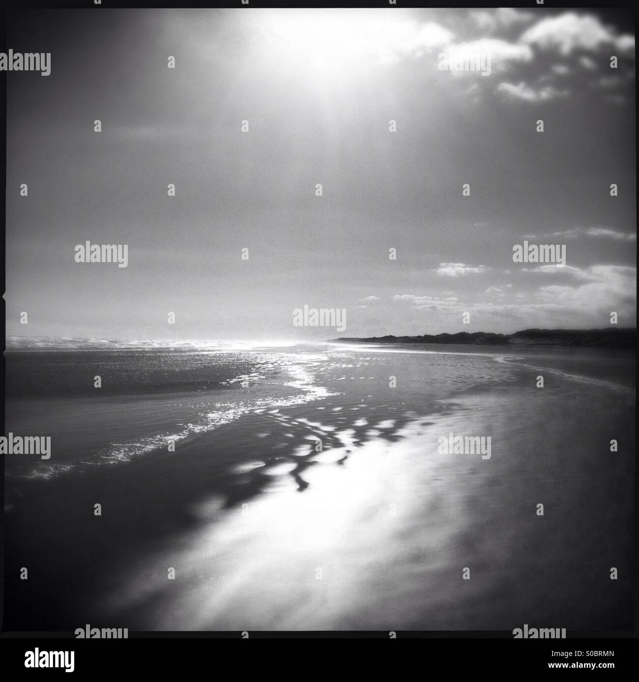 Ninety mile beach, New Zealand - Smartphone Captured Stock Image