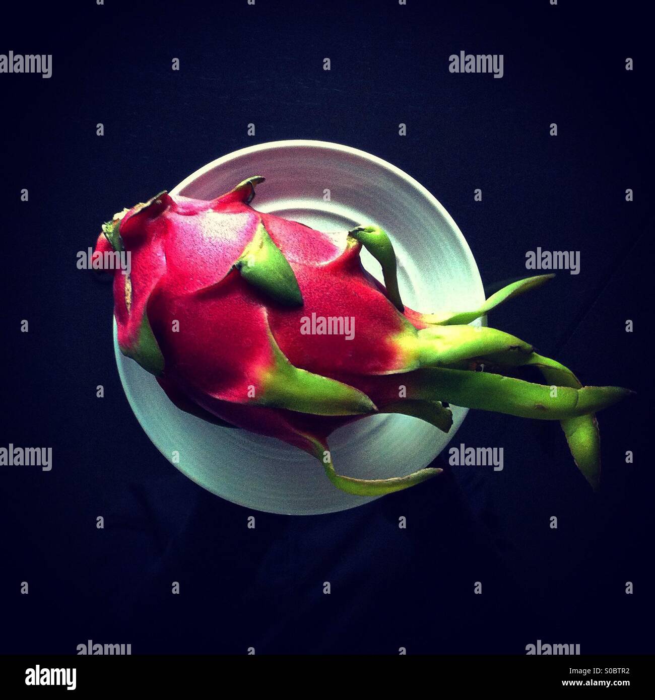Dragon fruit in plate - Smartphone Captured Stock Image