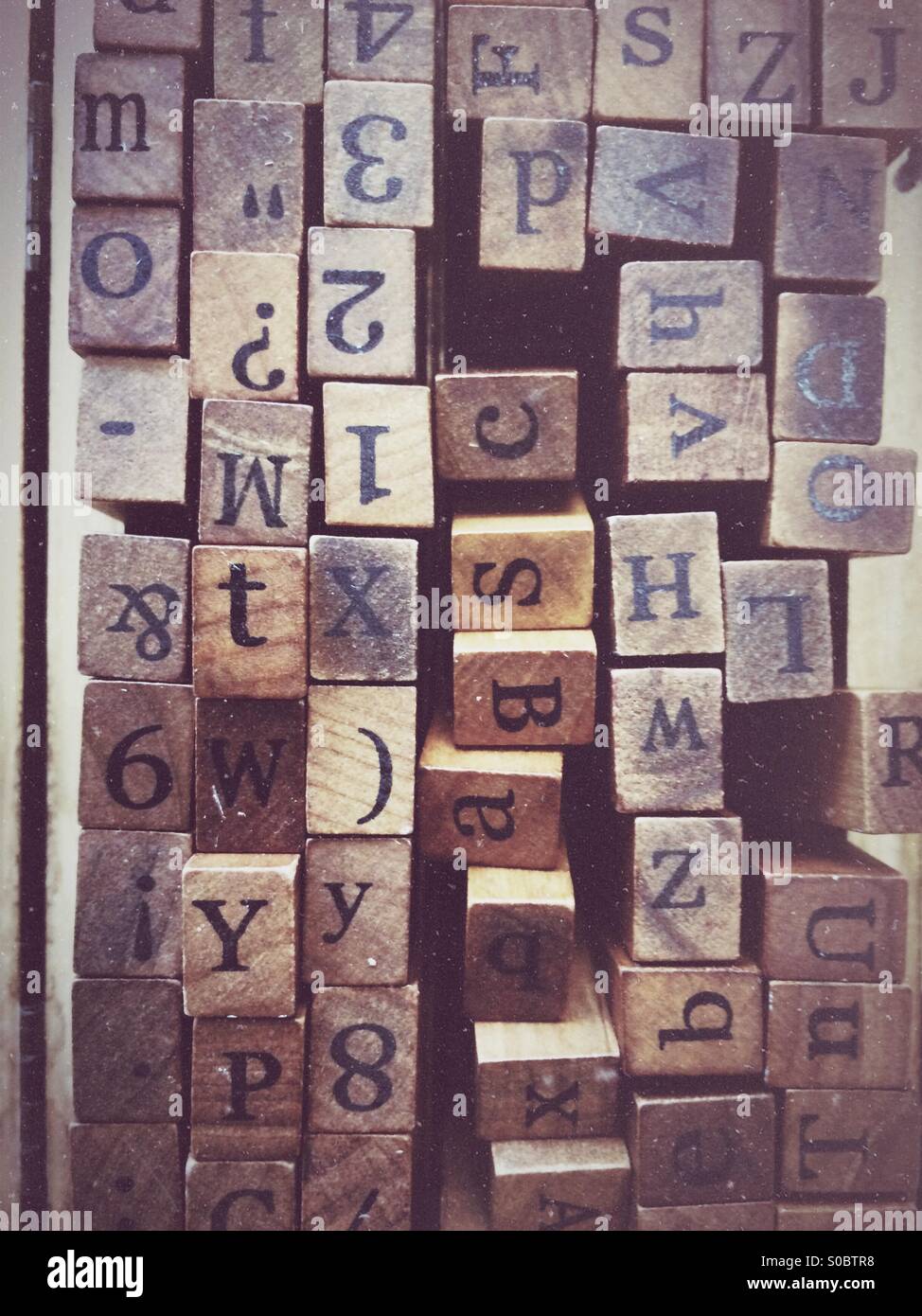 Collection of block letter stamps Stock Photo Alamy