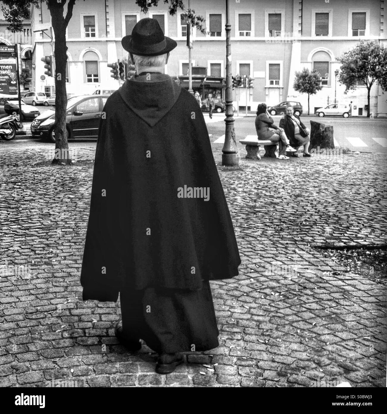 Priest in Rome Stock Photo